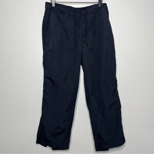REI Women Nylon Pants‎ 12 Black Crop Wide Leg Hiking Outdoor UPF 50+ Drawstrings